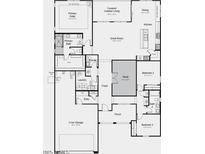 Detailed floor plan showcasing the layout of the home, including the primary suite, great room, and three-car garage at 25109 N 171St Ave, Surprise, AZ 85387