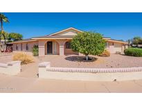 Charming single-story home featuring a xeriscaped yard with a mature citrus tree in a sunny setting at 1156 E Brenda Dr, Casa Grande, AZ 85122