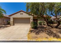 Charming home with a two-car garage, desert landscaping, and a beautiful mature shade tree at 19963 N Window Rock Dr, Surprise, AZ 85374