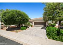 Charming single-story home with a well-maintained lawn, mature trees, and a two-car garage at 13134 W Los Bancos Ct, Sun City West, AZ 85375