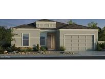 Charming single-story home with neutral stucco, well-kept landscaping, and attached two-car garage at 4050 E Brittlebush Ln, San Tan Valley, AZ 85140