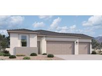 Charming single-story home with a neutral color scheme, a two-car garage, and low maintenance desert landscaping at 46887 W Old Timer Rd, Maricopa, AZ 85139