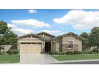 Charming single-Gathering home featuring a two-car garage and stone veneer details at 3752 E Terrel St, San Tan Valley, AZ 85143