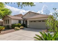 Charming single-story home featuring a two-car garage, well-maintained landscaping, and a welcoming entrance at 4335 E Sleighbell Dr, Gilbert, AZ 85297
