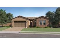 Charming single story home featuring a 2-car garage, desert landscaping, and neutral stucco and stone exterior at 919 W Peralta Pass, Apache Junction, AZ 85120