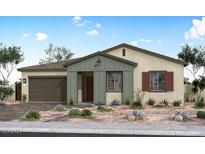 Charming single-story home with a welcoming entrance, desert landscaping, and a two-car garage at 3969 E Gold Mountain Ave, San Tan Valley, AZ 85143