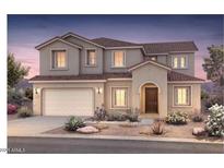 Inviting two-story home featuring a neutral color scheme, attached garage, and manicured landscaping at 22543 E San Tan Blvd, Queen Creek, AZ 85142