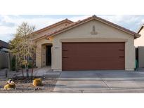 Single-story home features desert landscaping, a two-car garage, and a neutral-colored exterior at 18102 E El Viejo Desierto --, Gold Canyon, AZ 85118