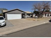 Single-story home featuring a two-car garage, neutral paint, and a well-maintained front yard on a sunny day at 822 W El Alba Way, Chandler, AZ 85225