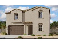 Charming two-story home with a two-car garage, neutral stucco exterior, and a tiled roof at 2351 E Homesteader Rd, San Tan Valley, AZ 85140