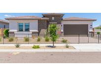 Charming single-story home featuring low-maintenance desert landscaping and a sleek black fence at 14116 W Honeysuckle Dr, Surprise, AZ 85387