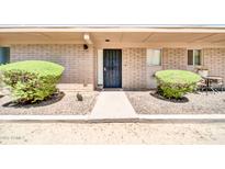 Charming front entrance with well-maintained landscaping and a secure black security door at 27250 N 64Th St # 16, Scottsdale, AZ 85266