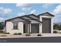 Charming single-story home featuring a neutral color palette, multiple car garage, and landscaped front yard at 32071 N Lone Rancher Way, San Tan Valley, AZ 85140