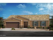 Charming single-story home with a two-car garage, desert landscaping, and a covered entryway at 1436 E Angie Dr, Casa Grande, AZ 85122