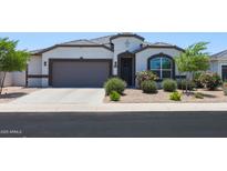 Charming single-story home featuring a two-car garage and beautiful desert landscaping at 37903 W San Clemente St, Maricopa, AZ 85138