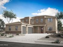 Stunning new construction home with a three-car garage and modern architectural details at 315 W Flax Dr, San Tan Valley, AZ 85140