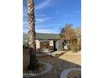 Charming home with a green roof and a cozy patio area for outdoor relaxation at 8022 E 1St Ave, Mesa, AZ 85208