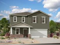 Charming two-story home with a covered porch and attached two-car garage at 24268 W Pecan Rd, Buckeye, AZ 85326