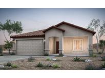 Charming single-story home features a tiled roof, two-car garage, and desert landscaping at 42930 W Palo Amarillo Rd, Maricopa, AZ 85138