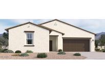 Beautiful single-story home with a well-maintained landscape and a two-car garage at 47214 W Cansados Rd, Maricopa, AZ 85139