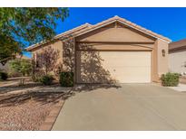 Charming single-story home with a two-car garage, desert landscaping and tile roof at 16365 N 138Th Ave, Surprise, AZ 85374