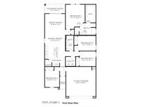 First floor plan featuring four bedrooms, two baths, kitchen, dining room, great room, and a 2-car garage at 35523 N Breezy Ln, San Tan Valley, AZ 85140