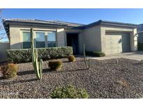 Southwest home featuring desert landscaping with cacti and gravel, enhancing curb appeal at 10305 E Strobe Ave, Mesa, AZ 85212