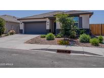 Charming single-story home showcasing desert landscaping and a two-car garage at 37008 N Aleutian Dr, San Tan Valley, AZ 85143