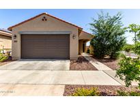 Charming single-level home showcasing a neutral-toned exterior with desert landscaping and a two-car garage at 14233 W Georgia Dr, Surprise, AZ 85379