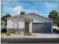Charming single-story home with a stone accent wall, well-manicured landscaping, and a two-car garage at 2507 E Fortana Dr, San Tan Valley, AZ 85143