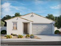 Charming single-story home with a two-car garage, neutral color palette, and desert landscaping at 2543 E Fortana Dr, San Tan Valley, AZ 85143