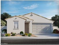 Charming single-story home featuring a two-car garage, neutral stucco exterior, and desert landscaping for easy maintenance at 2567 E Fortana Dr, San Tan Valley, AZ 85143