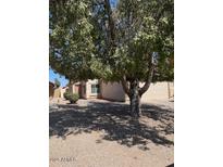 Charming single-story home with a well-maintained front yard landscape, and spacious driveway at 40047 N Cassara Dr, San Tan Valley, AZ 85140