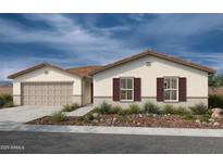 Charming single-Gathering home featuring a beige exterior, two-car garage, and well-maintained landscaping at 18237 E Zuza Dr, Gold Canyon, AZ 85118