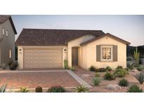 Charming single-story home with a two-car garage and desert landscaping in the front yard at 16446 W Whispering Wind Dr, Surprise, AZ 85387