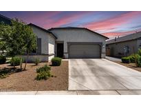 Beautiful single-story home featuring a two-car garage and landscaped front yard at 16617 W Desert Mirage Dr, Surprise, AZ 85388