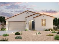 Charming single-story home with desert landscaping and a two-car garage, perfect for modern living at 39985 W Sparks Ln, Maricopa, AZ 85138