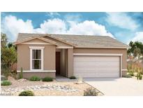 Charming single-story home with a two-car garage and desert landscaping, showcasing a cozy and inviting curb appeal at 18503 E Dario Rd, Gold Canyon, AZ 85118