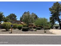 Charming home featuring a well-maintained front yard with colorful flowers and lush greenery enhancing curb appeal at 6139 E Voltaire Ave, Scottsdale, AZ 85254