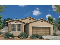 Charming single-story home with a two-car garage, desert landscaping, and a neutral color palette under a clear blue sky at 18161 W Cielo Grande Ave, Surprise, AZ 85387