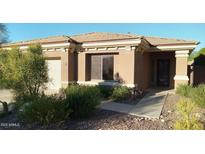 Charming single-story home with desert landscaping, including shrubs and rocks at 41318 N Belfair Way, Anthem, AZ 85086