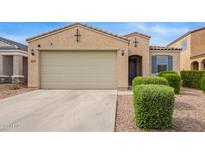 Charming single-story home with a two-car garage and low-maintenance desert landscaping at 4424 W Vervain Ave, San Tan Valley, AZ 85144