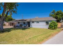 Charming single-story home with a well-manicured lawn and mature tree providing shade at 6121 N 11Th St, Phoenix, AZ 85014