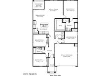 Layout of the home featuring multiple bedrooms, a spacious great room, and an open kitchen and dining area at 11858 E Cliffrose Ln, Florence, AZ 85132