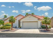 Charming single-Gathering home with desert landscaping and a two-car garage, red tile roof, and neutral stucco exterior at 6301 S Tournament Ln, Chandler, AZ 85249