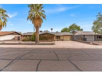 Charming single-story home featuring mature palm trees and a spacious driveway at 1179 E Cordova Ave, Casa Grande, AZ 85122
