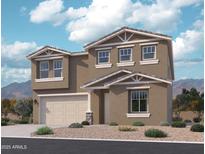 Beautiful two-story home featuring neutral stucco, well-maintained landscaping, and an attached two car garage at 15744 W Camden Ave, Waddell, AZ 85355