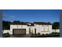 Charming single-story home with white stucco and detailed stonework, beautifully landscaped for curb appeal at 1111 E Peach Tree Dr, Chandler, AZ 85249