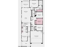 Detailed floor plan showcasing the layout of the home's living spaces, bedrooms, and bathrooms at 16784 W Hope Dr, Surprise, AZ 85388