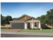 Charming single-story home featuring a two-car garage, neutral paint, and well-manicured landscaping at 5064 S 234Th Ave, Buckeye, AZ 85326